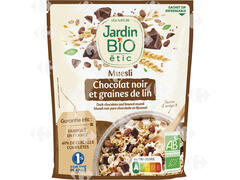 Céréales Bio Muesli Chocolat Noir Graines de Lin Jardin Bio 375g.