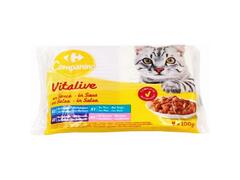Pâtée Chat Adulte Emincé Poisson Carrefour 100g 4 unités
