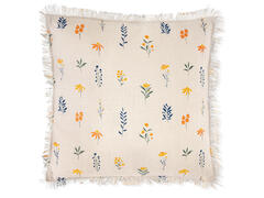 Coussin Blanc avec Fleurs 45x45cm