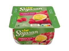 Dessert Végétal à la Framboise et Fruit de la Passion Sojasun 2x100g.