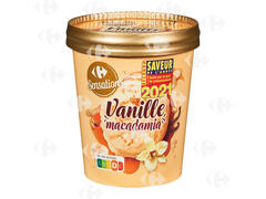 Crème Glacée Vanille Macadamia en Pot Carrefour 500ml.