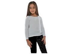 Pull Fille à Manches Longues Col Rond Blanc - 6 Ans