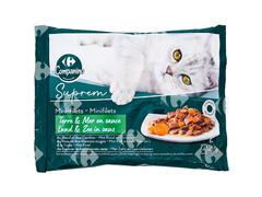 Pâtée Viande Poisson Menu Sélection pour Chats Adultes Carrefour 4x85g