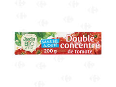 Double Concentré de Tomate Sans Sel Ajouté Bio Jardin Bio 200g.