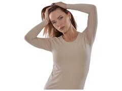 Pull Femme à Manches Longues Col Rond Beige en Coton - Taille XXL
