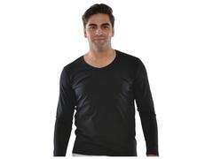 Pull Homme à Manches Longues Col V Noir - Taille S