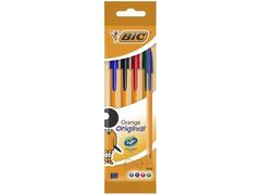 Stylo à Bille Orange Fin Bic Couleurs Assorties Bic 4 unités