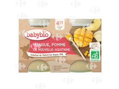 Pot Mangue Pomme Sans Sucres Ajoutés Bio Babybio 2x130g