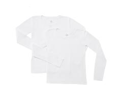 T-shirt Fille Manches Longues Blanc TEX 2 pièces