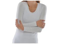 Pull Femme à Manches Longues Col Rond avec Dentelle Blanc - Taille XXL