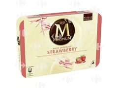 Bâtonnet de Glace Chocolat Blanc & Fraise Magnum 4x110ml.