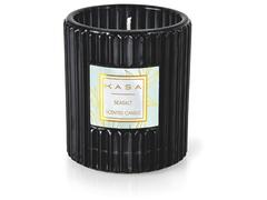 Bougie Parfumée en Verre Gravée Noir au Sel Marin Kasa
