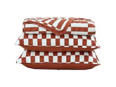 Couverture Quilt Décorative Rectangles Terracotta