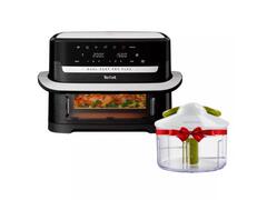 Friteuse Air Fryer Flex Dual Easy Fry Noir 9L + Hachoir Manuel Tefal 500 ml