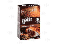 Poudre Cacao Pur sans Sucre Carrefour 250g