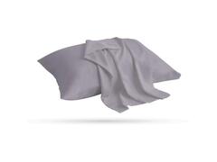 Pack 2 Taies d'Oreiller Microfibre Unies Gris Moyen 70x50cm