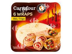 Galettes Wraps de Blé Carrefour 6 feuilles 370g.