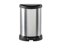 Poubelle à Pédale Deco Argenté Curver 15L