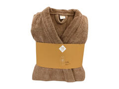 Peignoir de Bain Adulte Marron en Coton Tex Home L/XL.