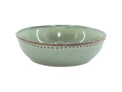 Assiette Creuse en Porcelaine Verte Sintra Picotée Kasa 17 cm