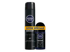 Lot Déodorant Spray + Roll-On Nivea Men Deep