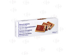 Biscuit Tablette Chocolat au Lait Carrefour Blanc 150g