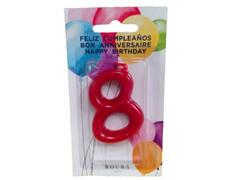 Bougie Anniversaire Rouge Numéro 8