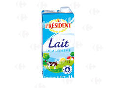 Lait UHT Demi-écrémé Président 1L.