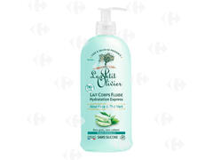 Lait Corps Fluide Aloe Vera & Thé Vert Hydratation Express Peaux Normales Le Petit Olivier 250ml.