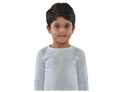 Pull Garçon à Manches Longues Col Rond Blanc - 4 Ans