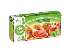 Purée de Tomates Saveur Basilic Carrefour 3 unités de 200g.