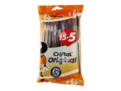 Pochette de Stylos Bille Cristal Bic 15 unités + 5 Gratuits