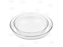 Set de 2 Plats à four Rectangulaire Rond en Verre 40x20cm