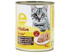 Pâtée au Foie et à la Volaille en Morceaux pour Chats Adultes Carrefour 800g