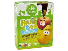 Compote Pomme Poire sans Sucres Ajoutés Carrefour Classic 4x90g