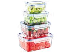 Set de 4 Boîtes Alimentaires en Plastique Hermet Rect 0,4/0,8/1,4/2,3L