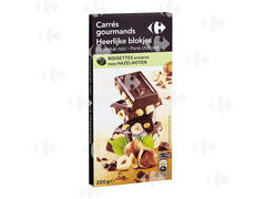 Tablette de Chocolat Noir Aux Noisettes Carrefour 200g