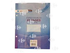 Feuilles Doubles Jaune Bleu Marine 80 pages