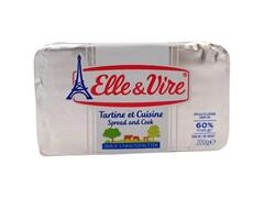 Beurre Doux Allégé 60% MG en Plaquette Elle et Vire 200g.