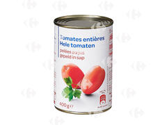 Conserve Tomates Pelées Entières Carrefour Blanc400g