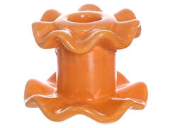 Bougeoir Céramique Orange Wave Kasa 8x8cm