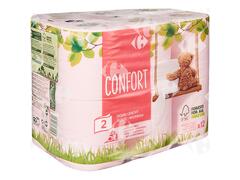 Papier Hygiénique 2 plis Confort Doux Carrefour 12 unités