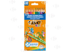 Crayons de Couleur Effaçables Evolution Illusion Bic 12 unités.