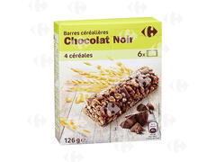 Barres de Céréales au Chocolat Noir Carrefour 125g