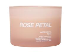 Bougie en Verre 3 Mèches Pétale de Rose Kasa 11x9cm