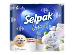 Papier Hygiénique 4 Plis Deluxe Selpak 4 rouleaux.