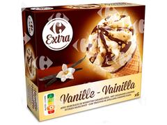 Glaces cônes vanille Carrefour 6x120ml