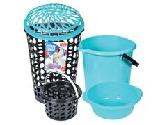 Lot Panier à Linge Rond Seau à Bec Bassine 17L