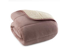 Couette en Flanelle Unie Mouton Rose 240x220cm.