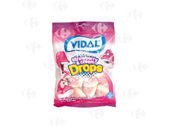 Gommes Drops Fraise Crème Vidal 100g.